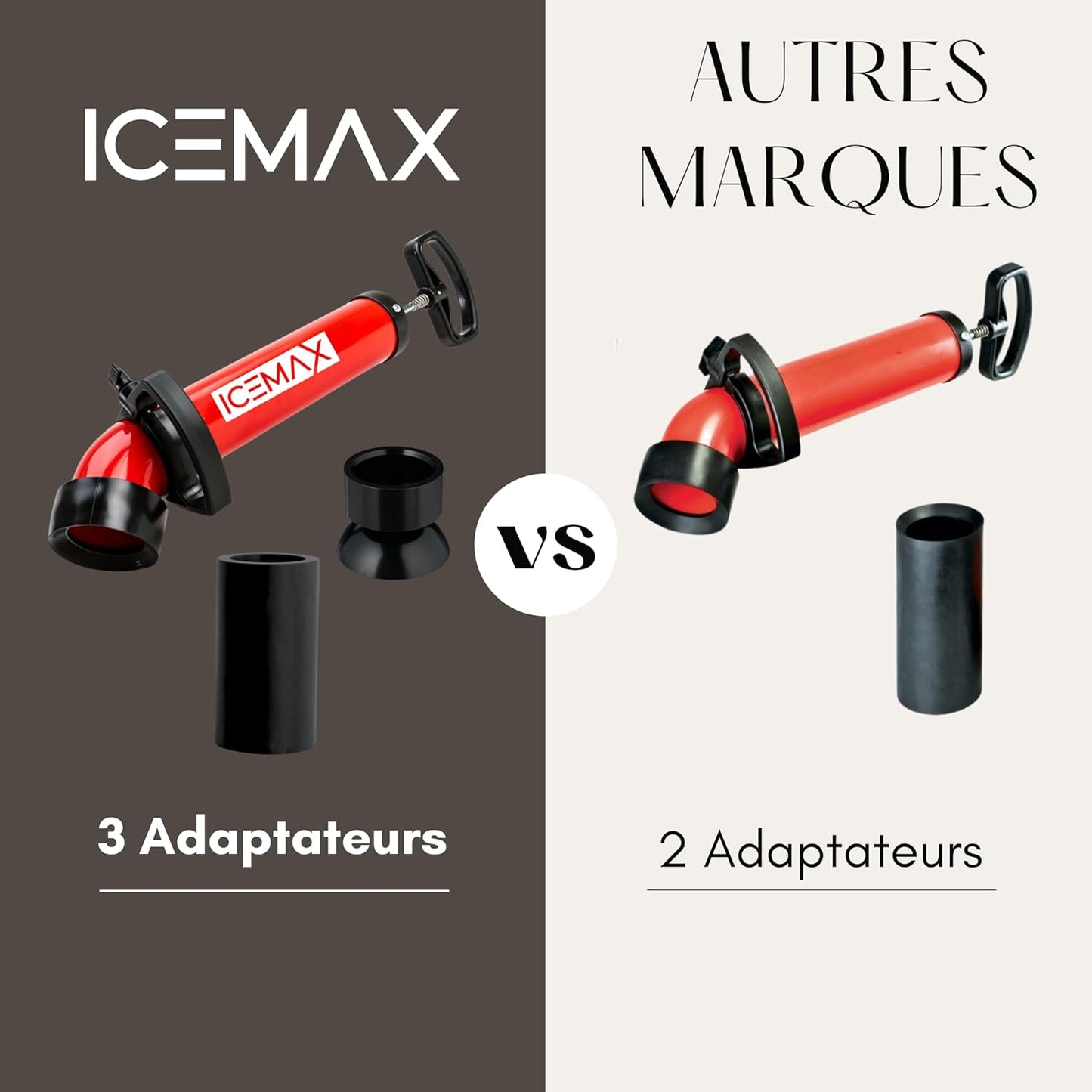 Icemax® - Déboucheur WC professionnel - Compatible Evier / Douche & Baignoire - Marque Française
