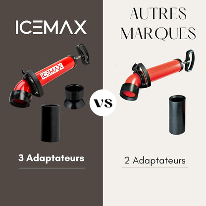 Icemax® - Déboucheur WC professionnel - Compatible Evier / Douche & Baignoire - Marque Française