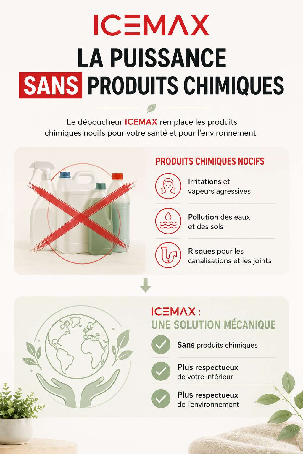 Icemax® - Déboucheur WC professionnel - Compatible Evier / Douche & Baignoire - Marque Française 
Livraison Express 48h/72h gratuite !