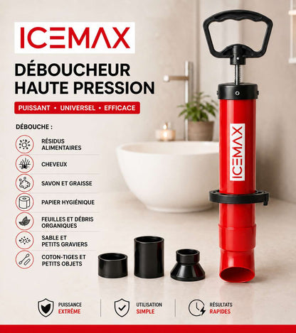 Icemax® - Déboucheur WC professionnel - Compatible Evier / Douche & Baignoire - Marque Française 
Livraison Express 48h/72h gratuite !
