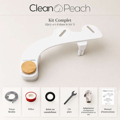Clean🍑Peach® Bidet WC - Kit complet + bidet portable offert ! 
Installation sans électricité - Garantie 2 ans
Livraison Express 48h/72h gratuite