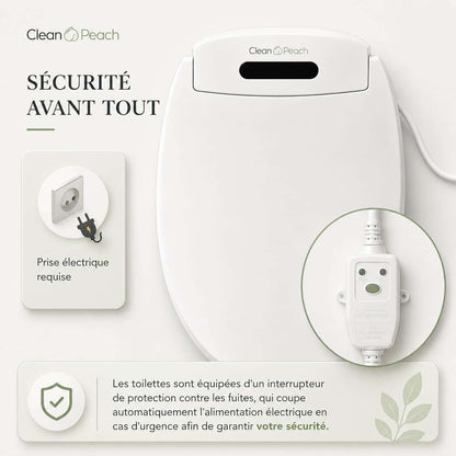 Abattant japonais intelligent - Kit complet Eau chaude + siège chauffant - Clean🍑Peach® - Marque française - Garantie 2 ans 
Livraison Express 48h/72h gratuite !
