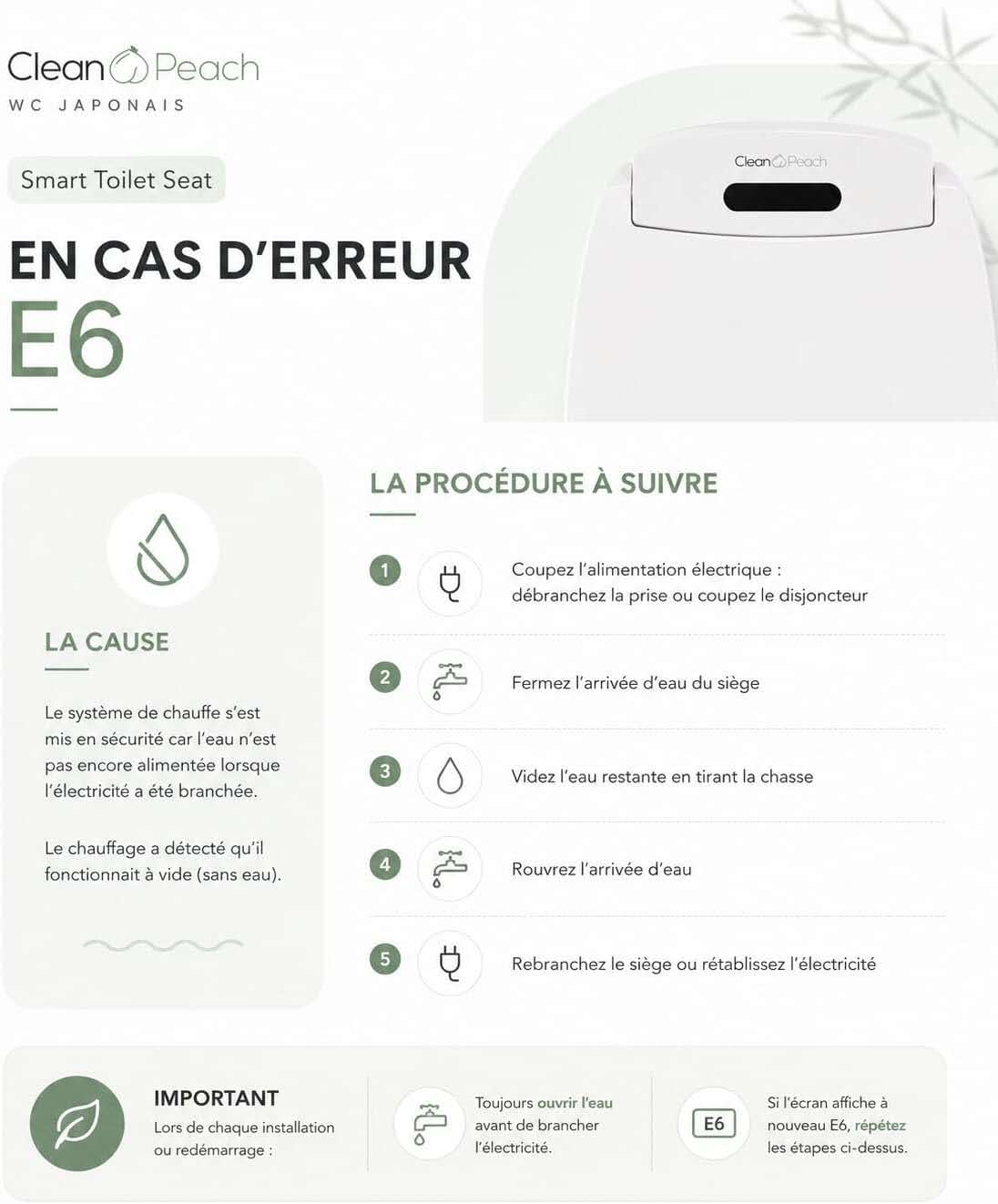 Abattant japonais intelligent - Kit complet Eau chaude + siège chauffant - Clean🍑Peach® - Marque française - Garantie 2 ans 
Livraison Express 48h/72h gratuite !